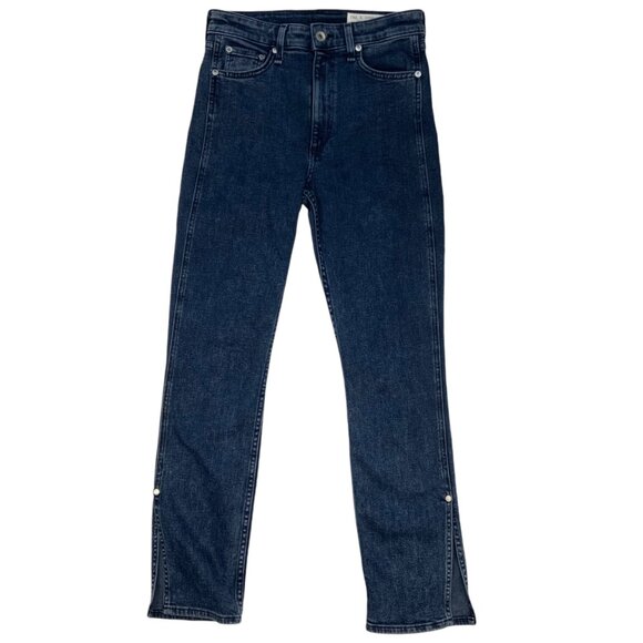 Rag And Bone Nina High Rise Ankle Skinny Jeans 27 Bridle Trail Split Cuff Fall - Picture 1 of 12